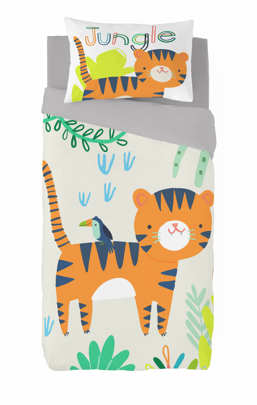 Tiger Twin 2pcs Duvet Cover Set (66"Wx86"L)