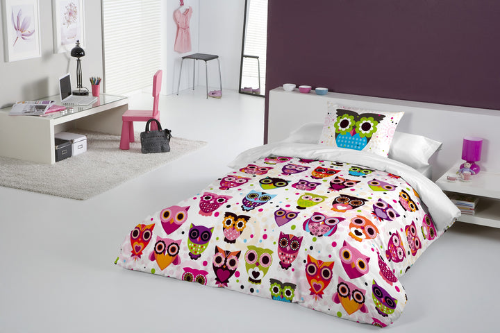 Gouchee Home Owls Twin 2pc Duvet Cover Set