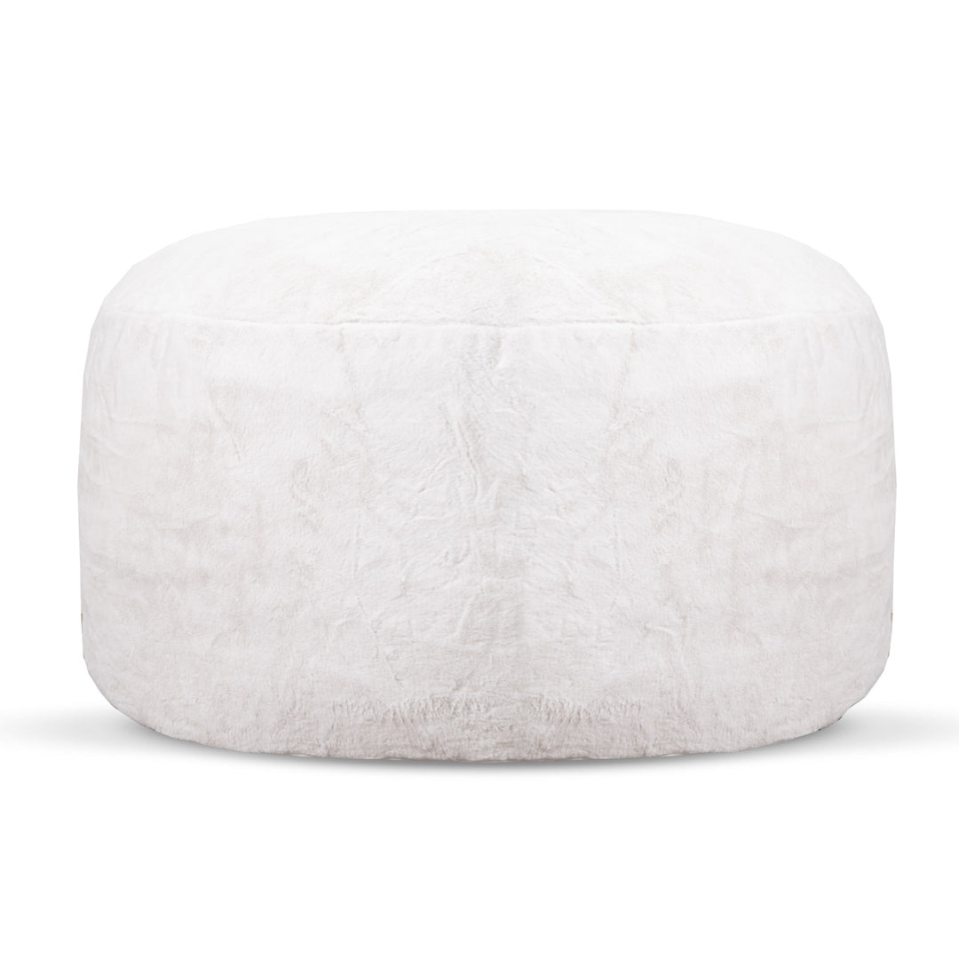 Pouf en mousse et fausse fourrure de lapin Simcoe de 4 pieds