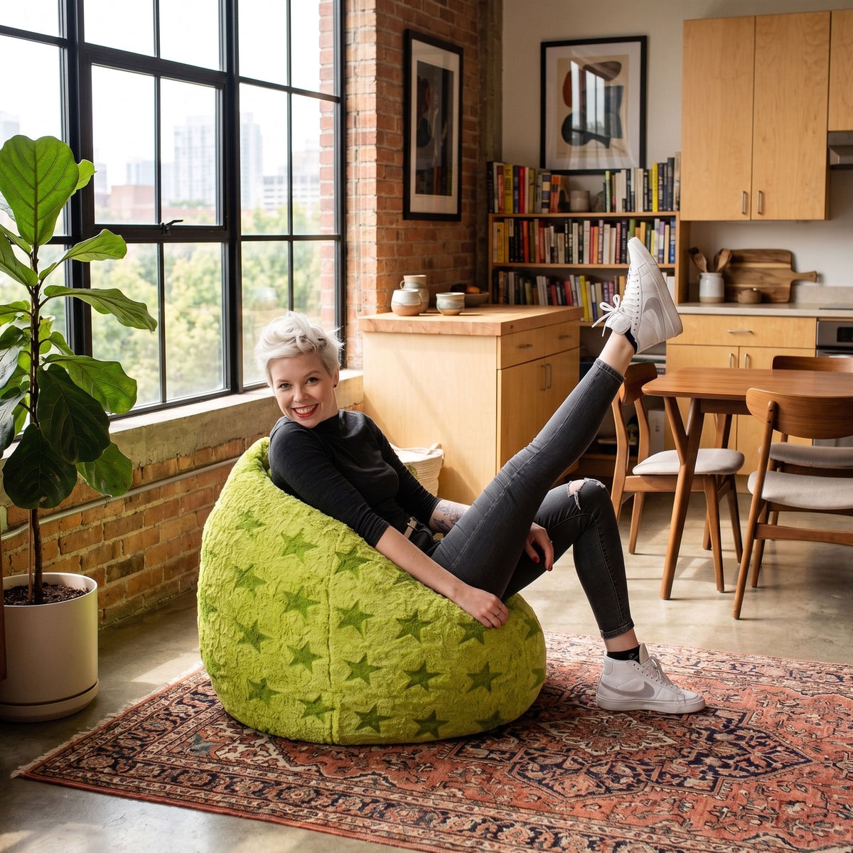 FLUFFY STARS Bean Bag Chair