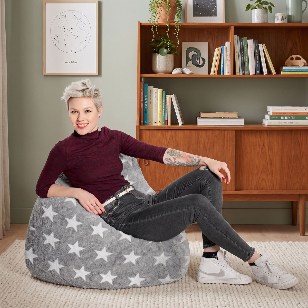 FLUFFY STARS Bean Bag Chair