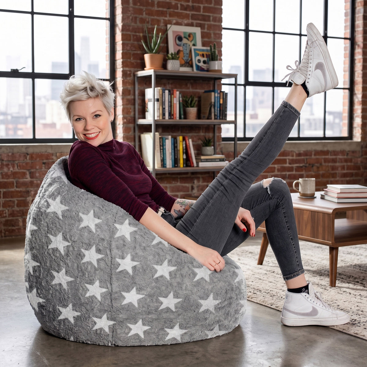 FLUFFY STARS Bean Bag Chair