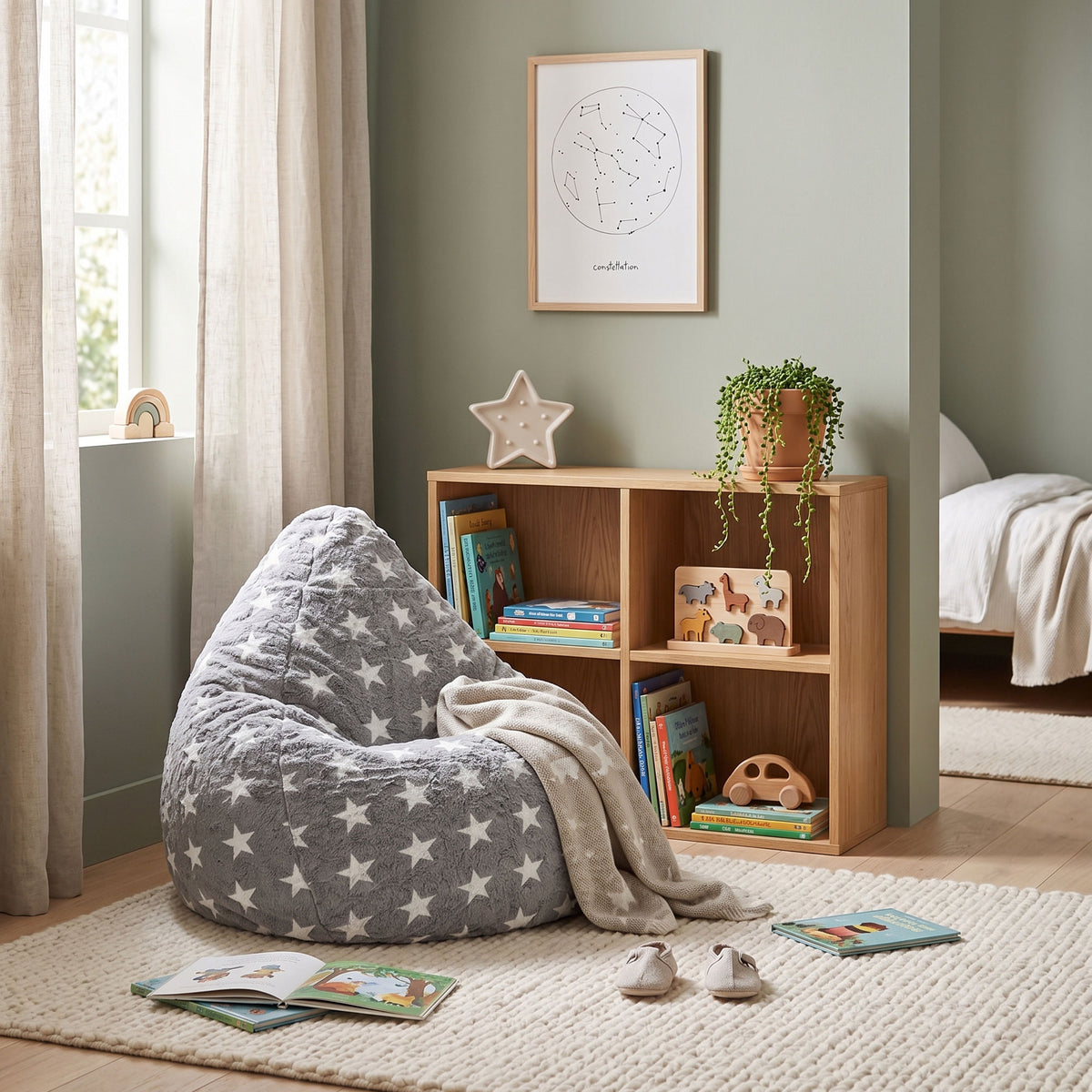 FLUFFY STARS Bean Bag Chair