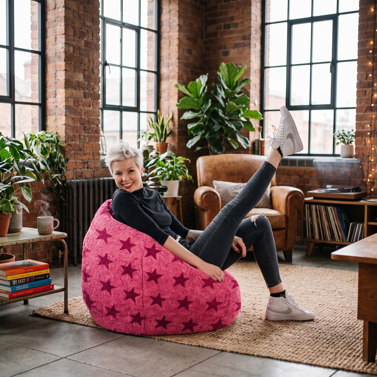 FLUFFY STARS Bean Bag Chair