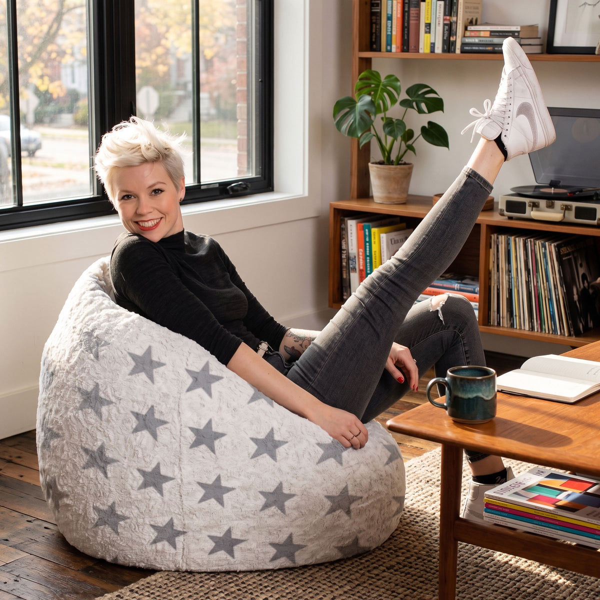 FLUFFY STARS Bean Bag Chair