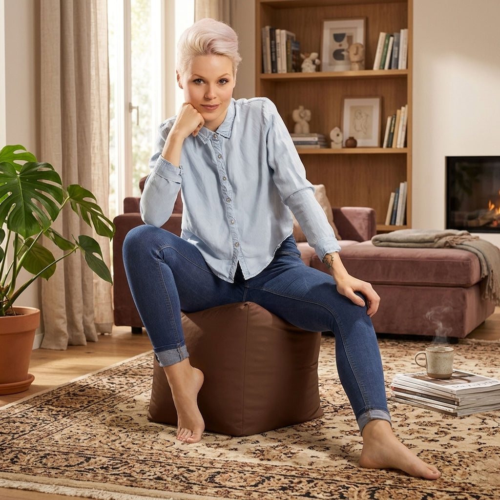 Cube Brava Pouf Ottoman Shell