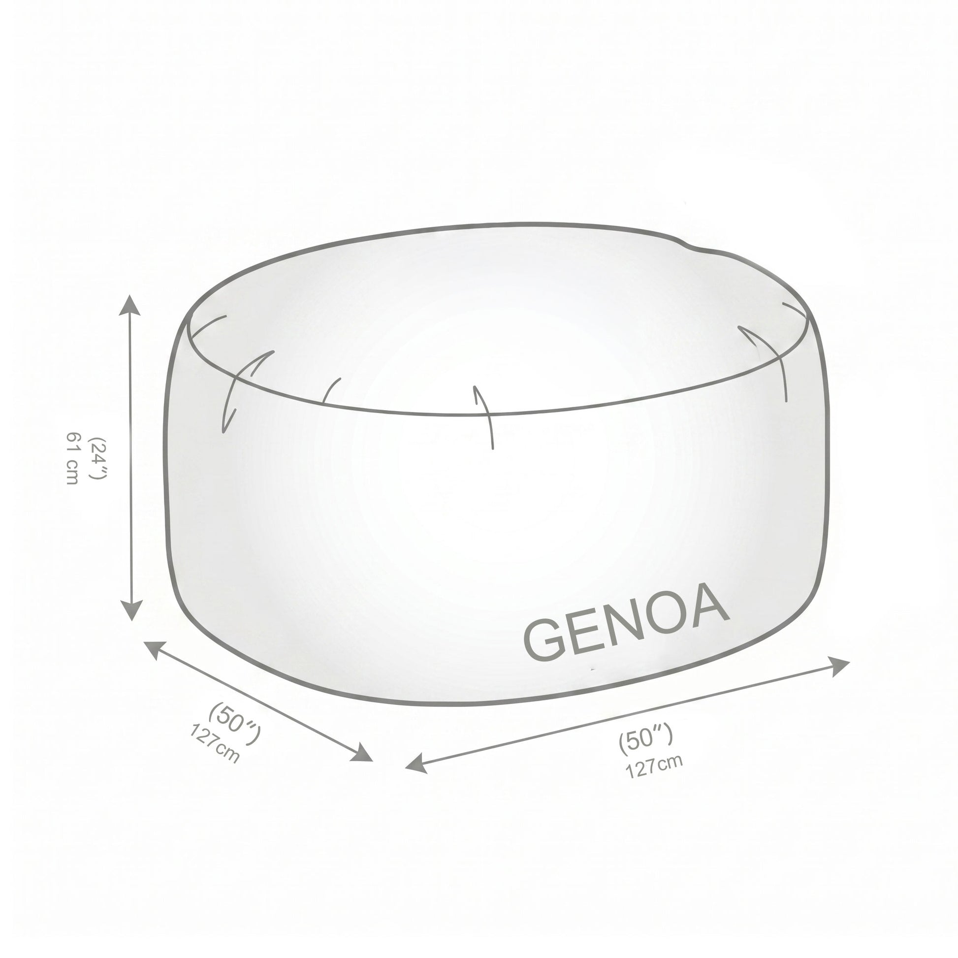 Sillón puf de espuma de piel sintética Genoa de 4 pies
