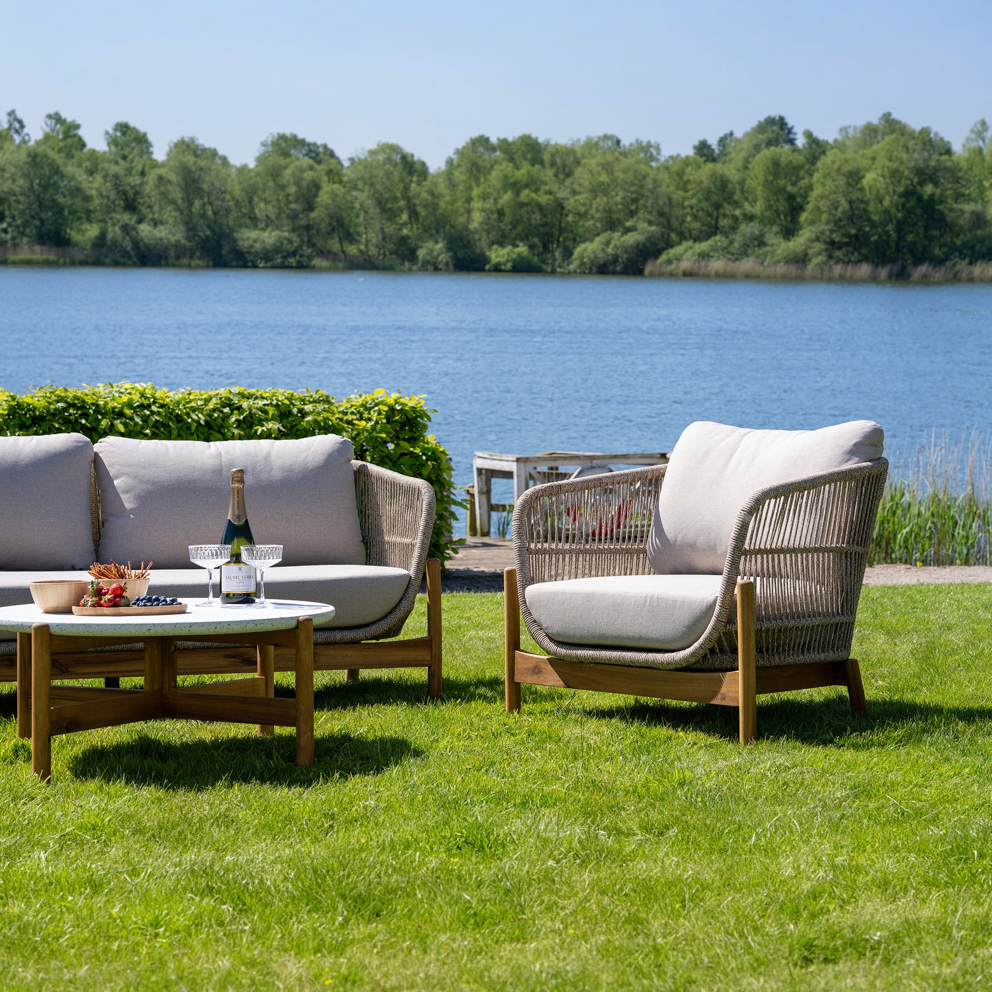 Portofino Outdoor 4-Piece Conversation Set Natural-4pc