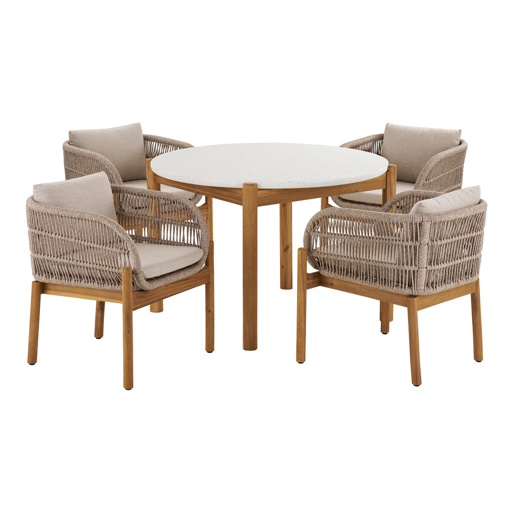 Portofino Outdoor Dining Set Natural-5pc