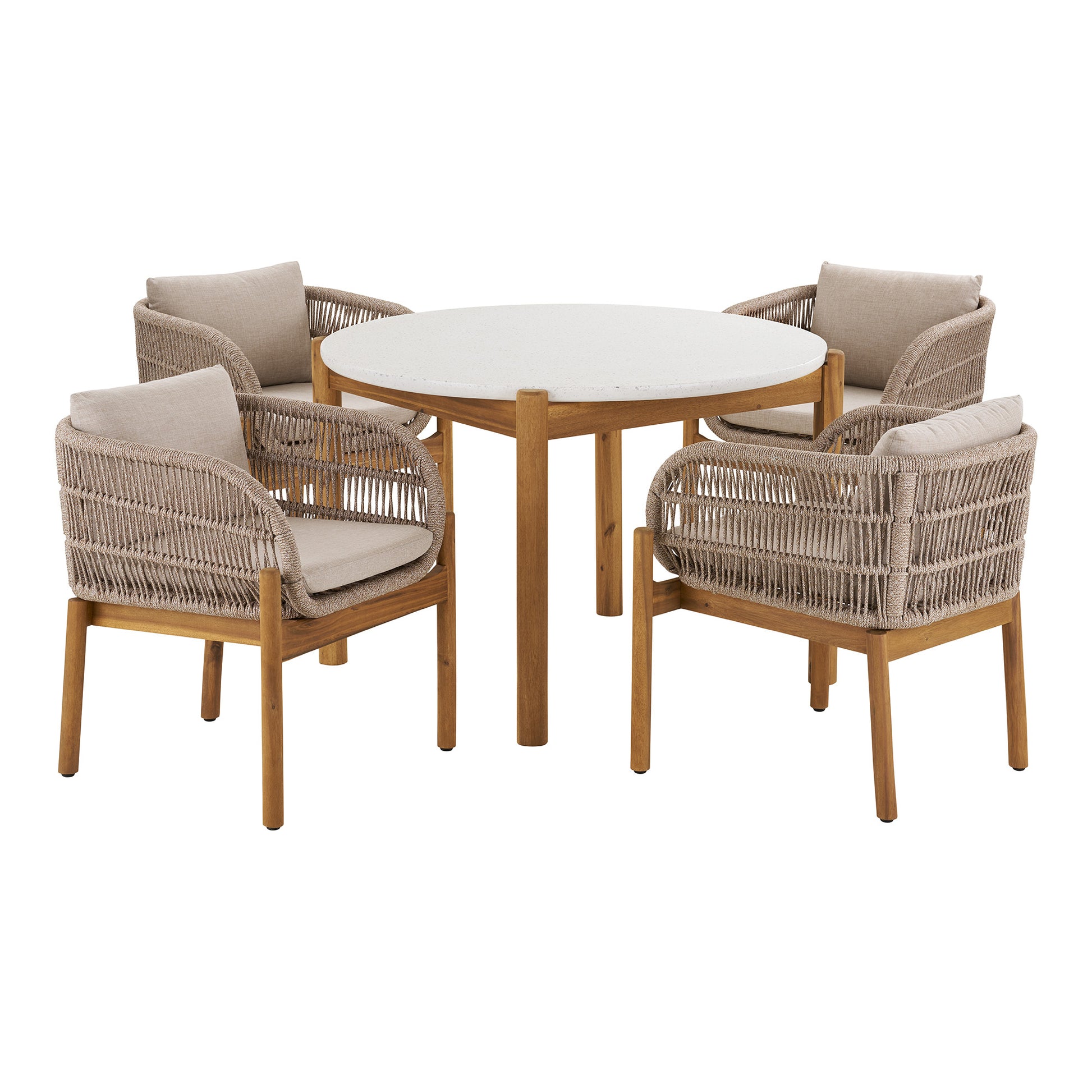 Portofino Outdoor Dining Set Natural-5pc
