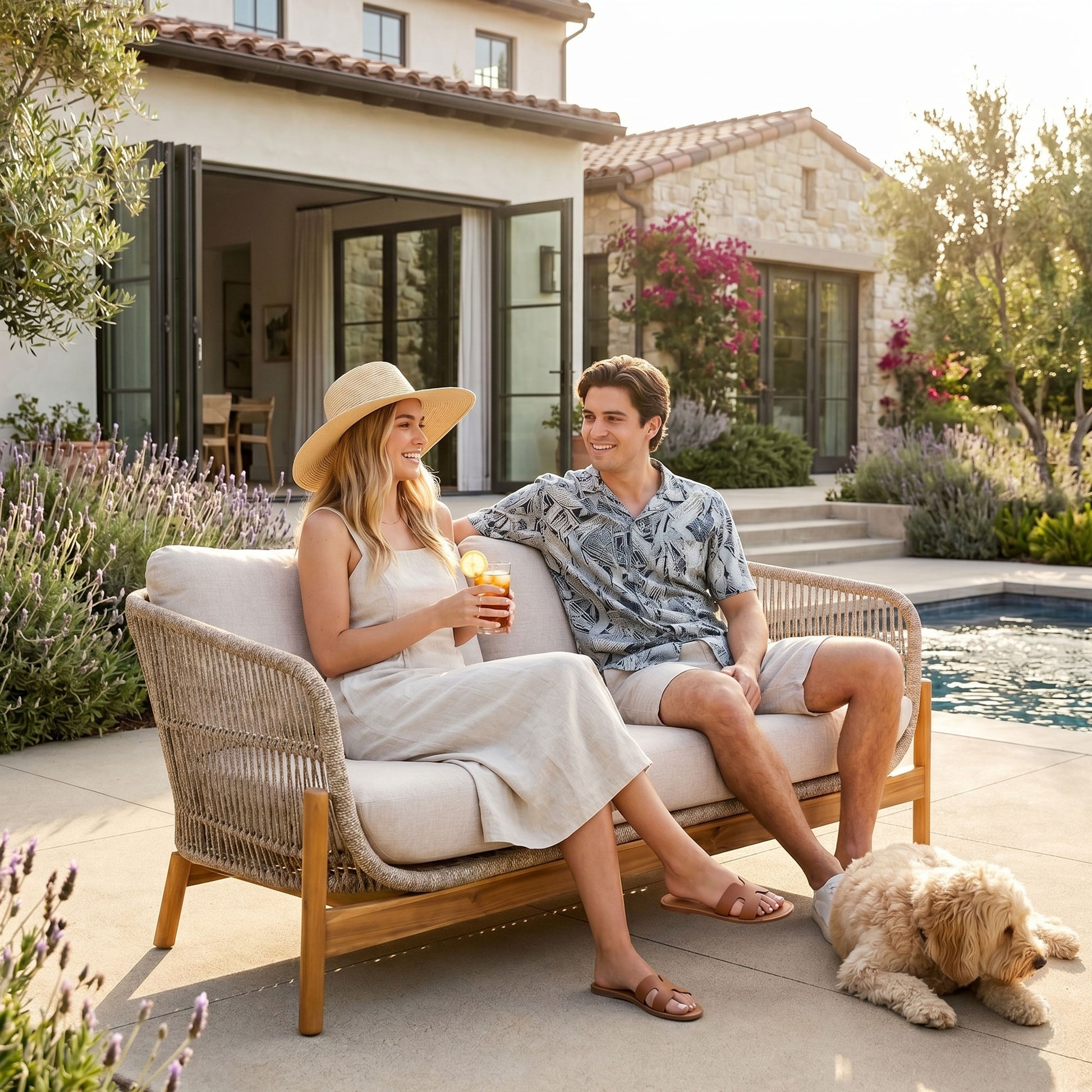 Portofino Outdoor Loveseat Naural