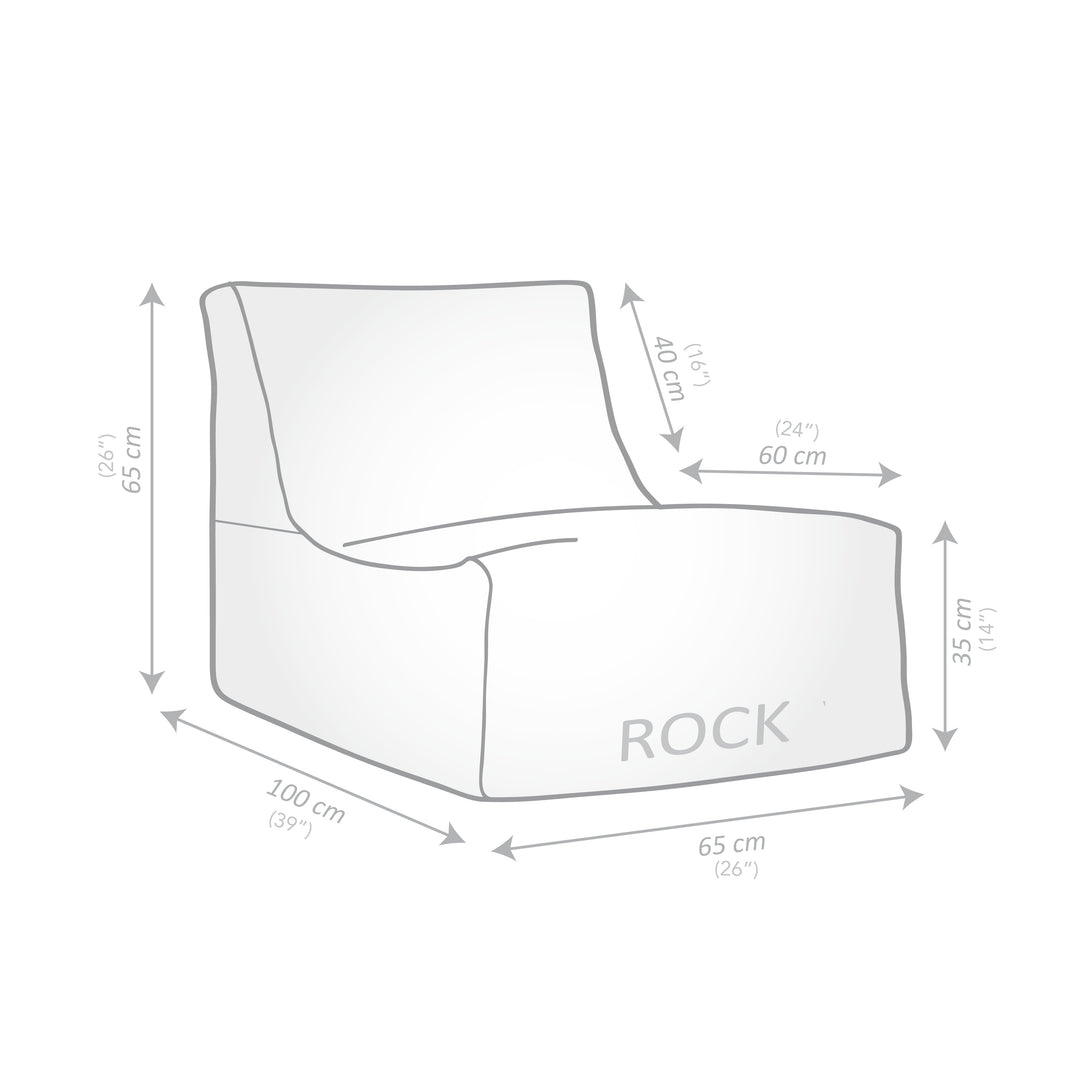 Fauteuil poire en velours Rock