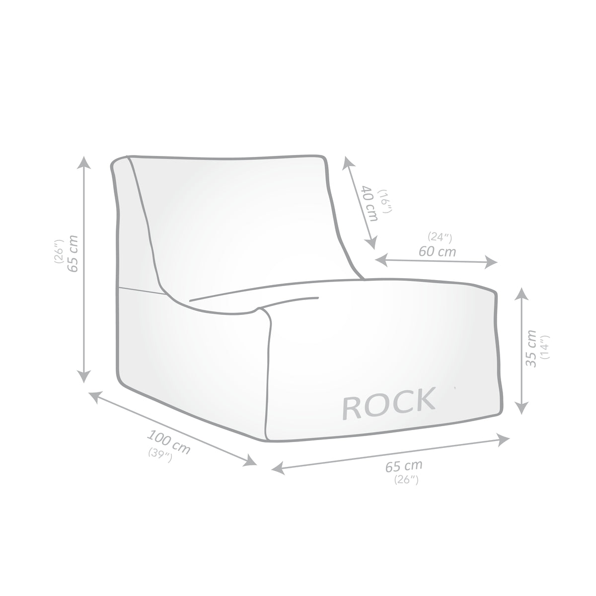 Santorin Rock Outdoor Lounger Shell