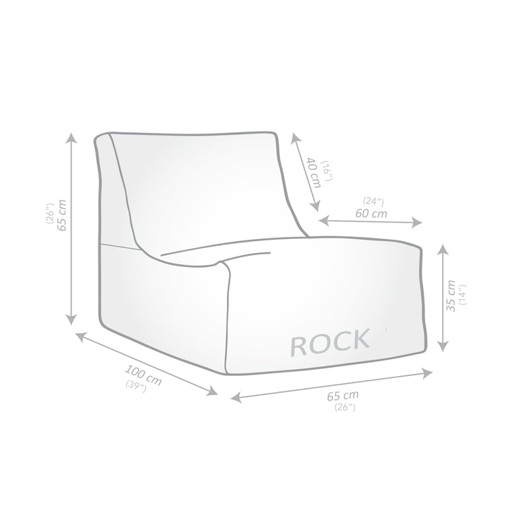 Fauteuil poire en velours Rock