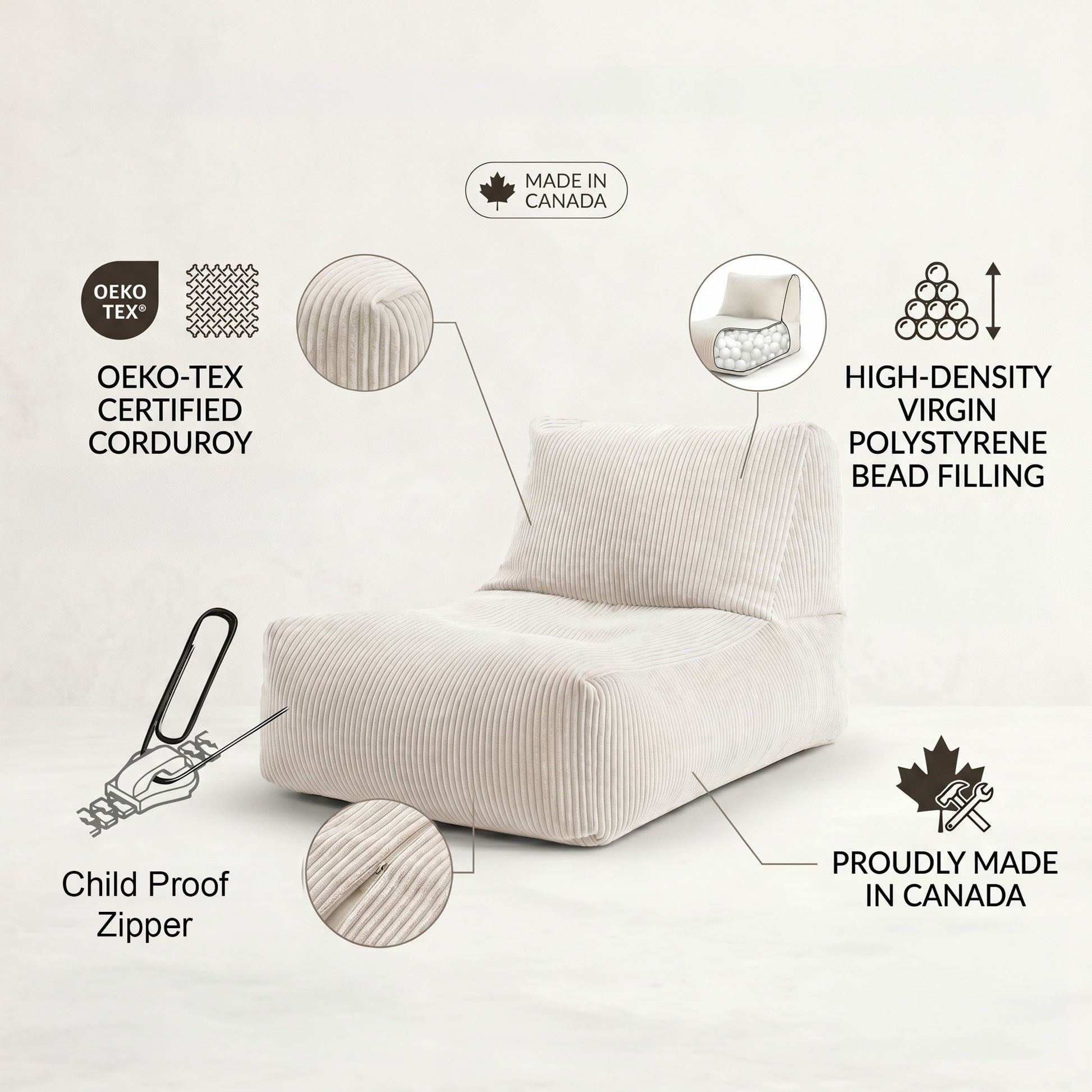 Pouf-chaise longue Shara Rock