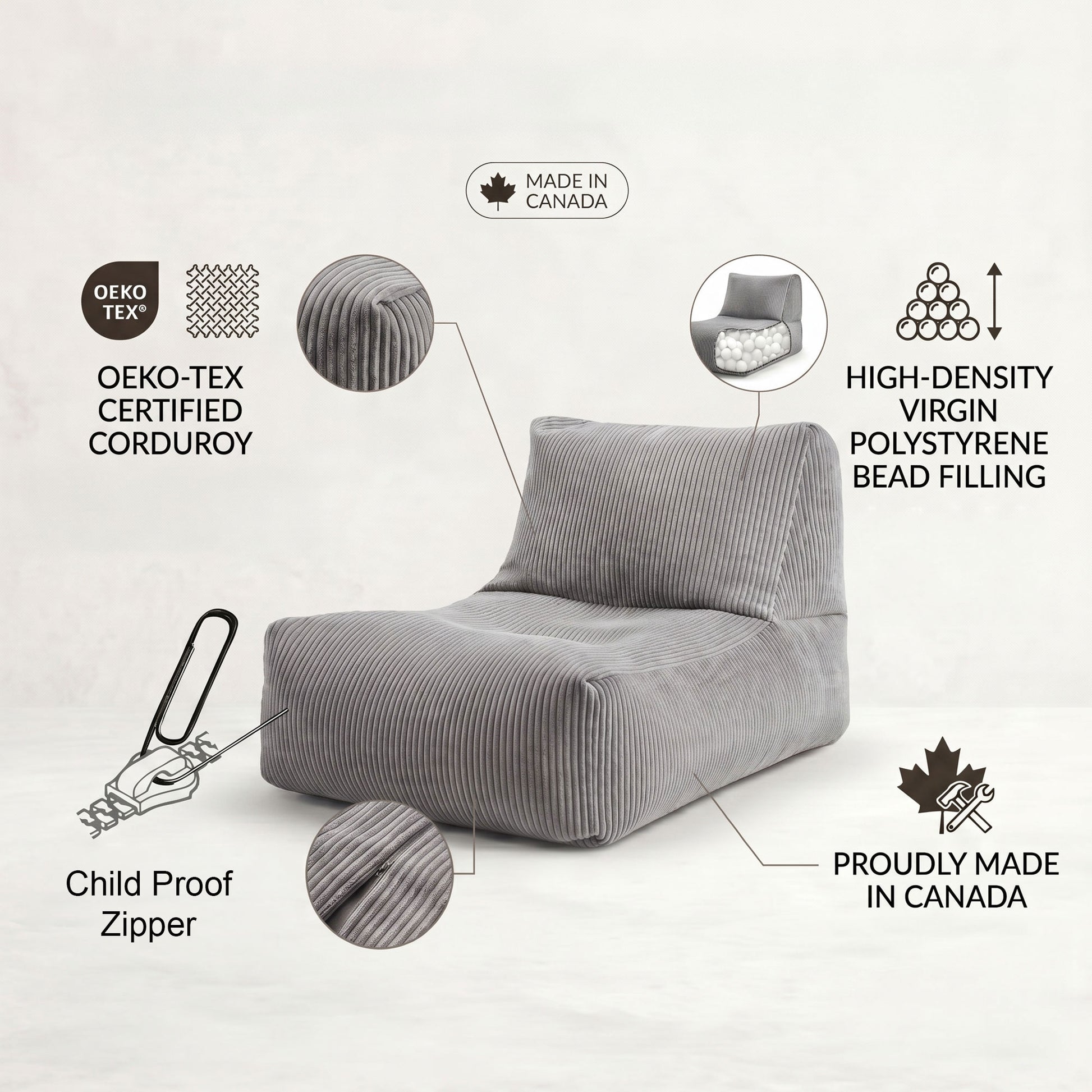 Pouf-chaise longue Shara Rock