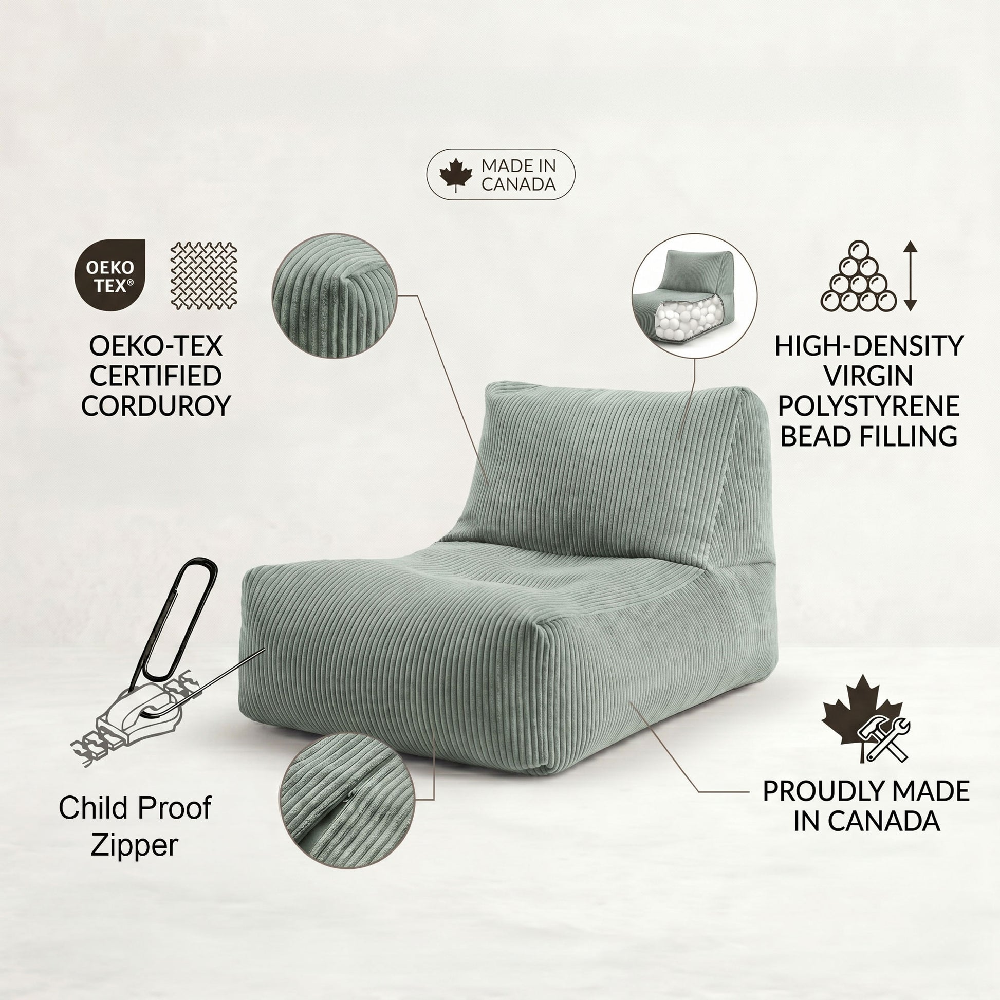 Pouf-chaise longue Shara Rock