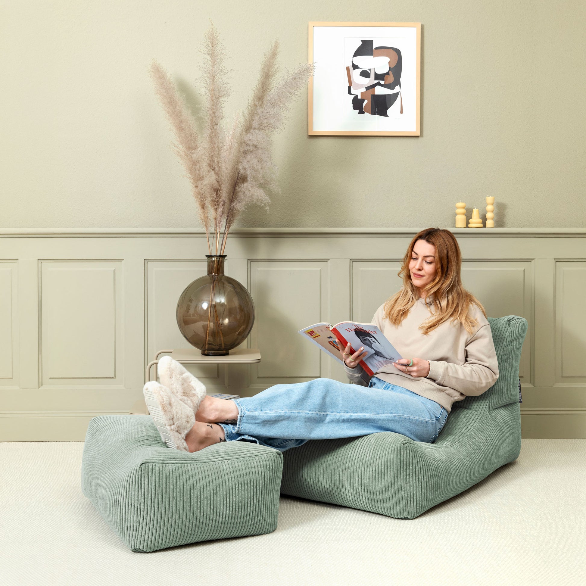 Pouf-chaise longue Shara Rock