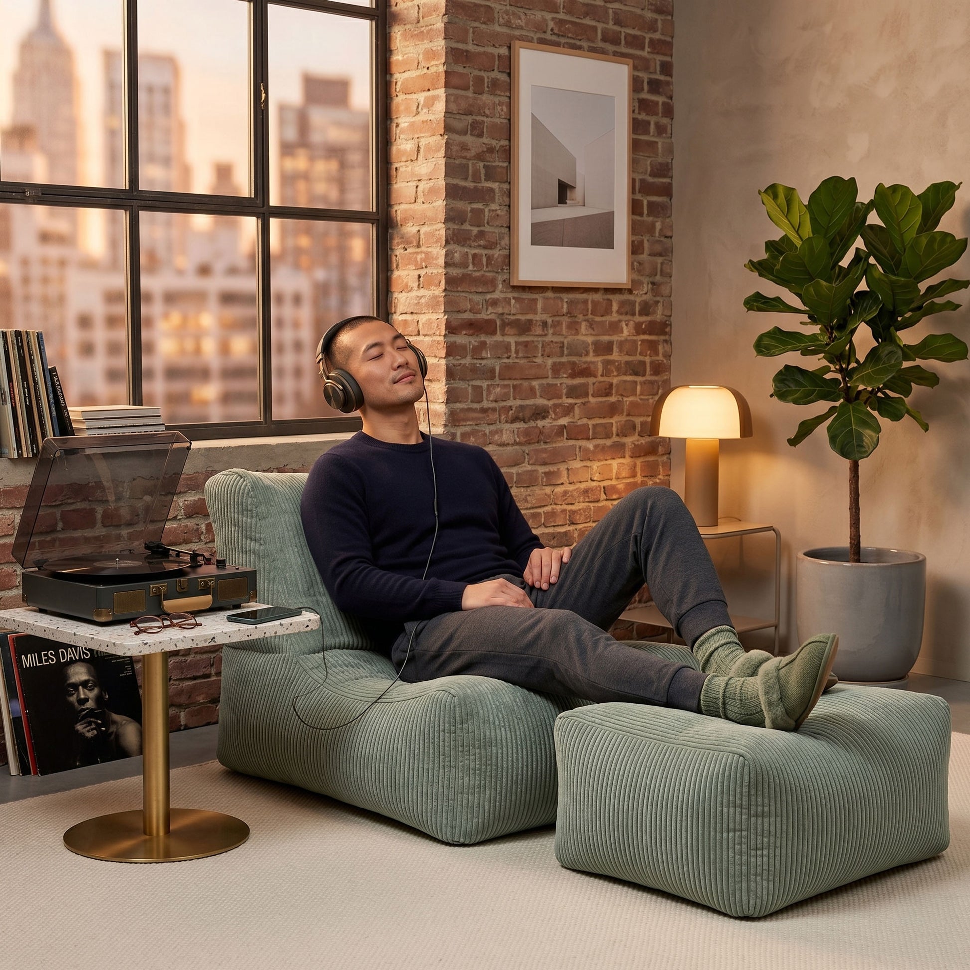 Pouf-chaise longue Shara Rock