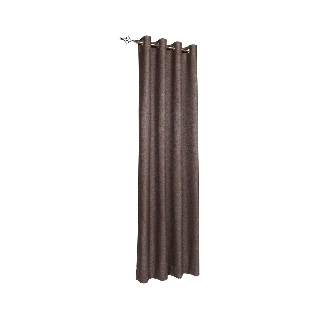 Brown curtain with grommets