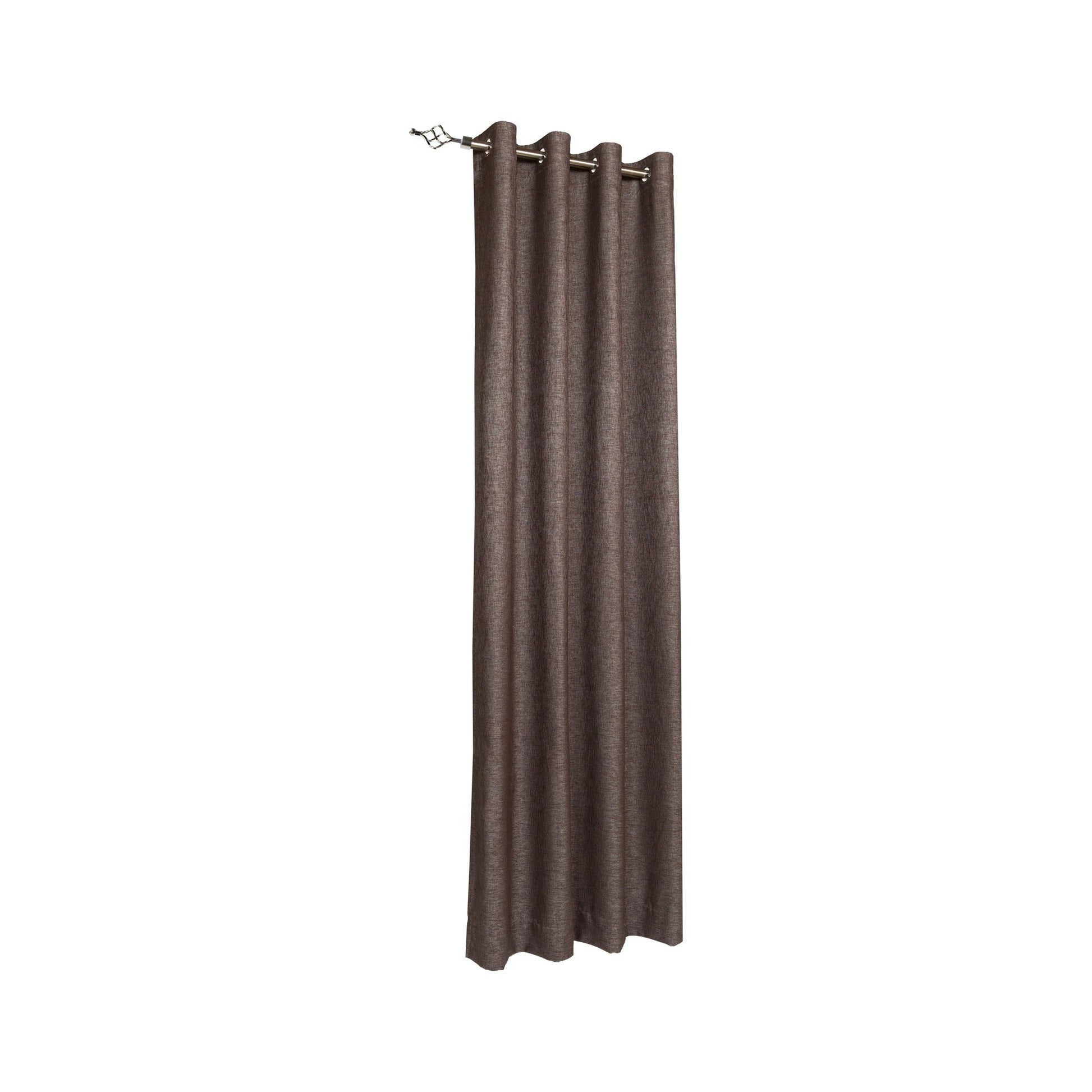 Brown curtain with grommets