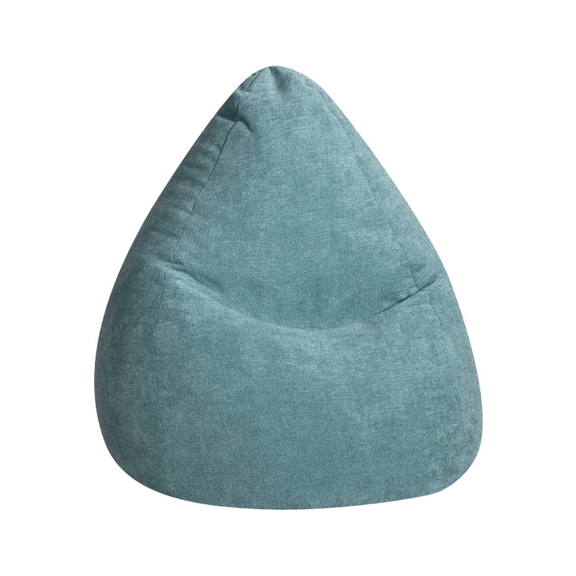 Teal bean bag chair on a white background