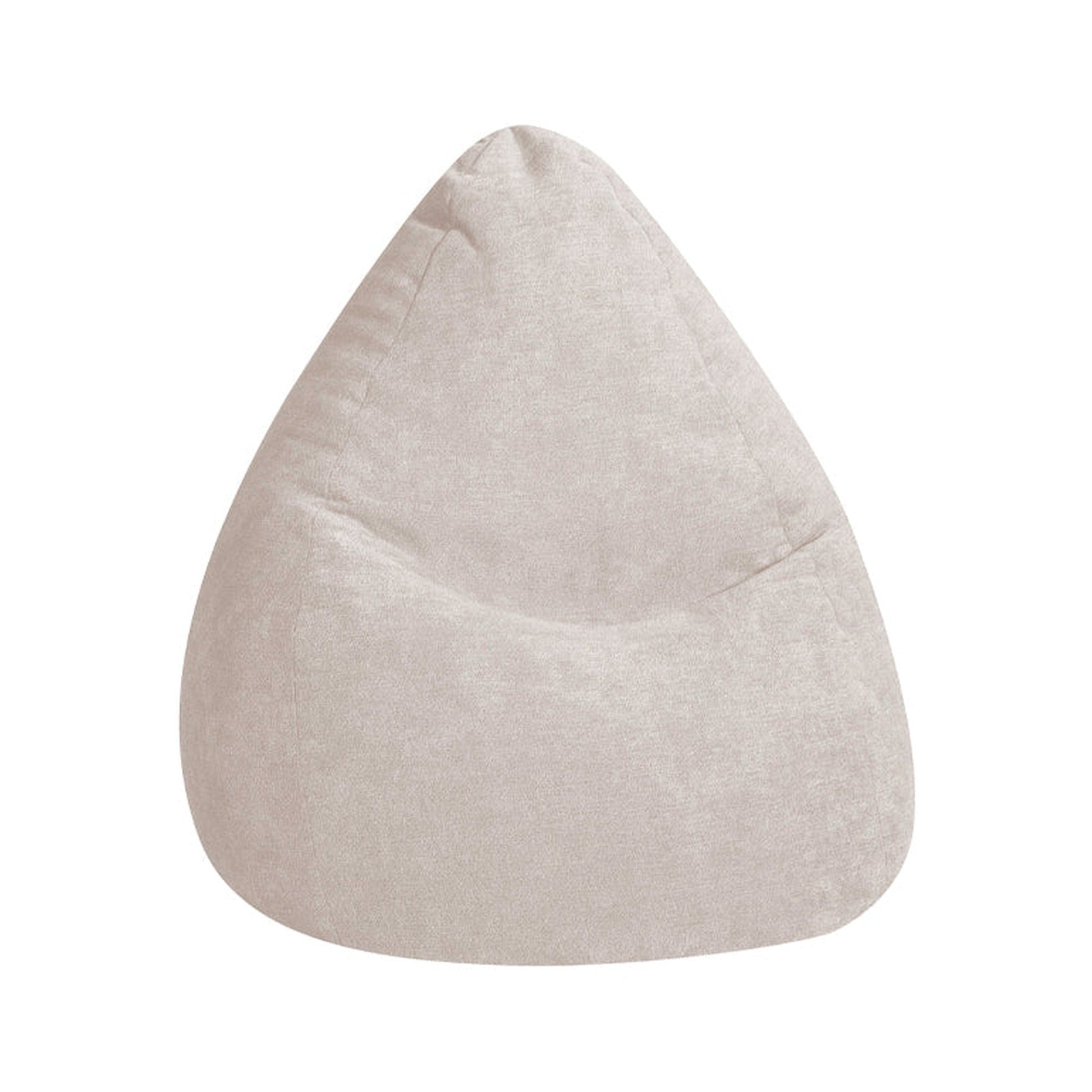Beige bean bag chair on a white background