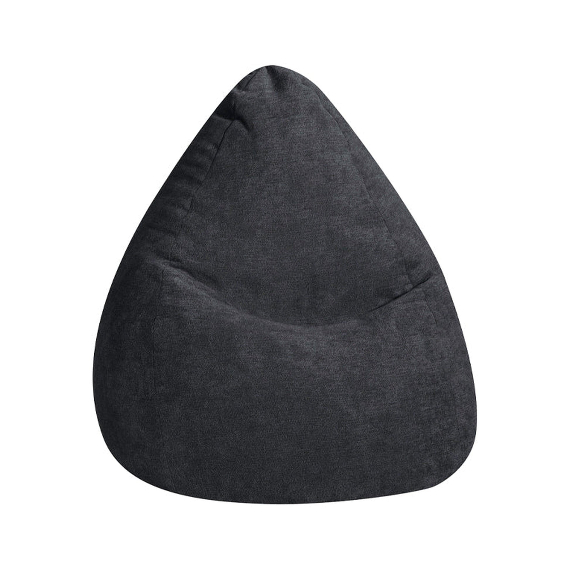 Dark gray bean bag chair on a white background