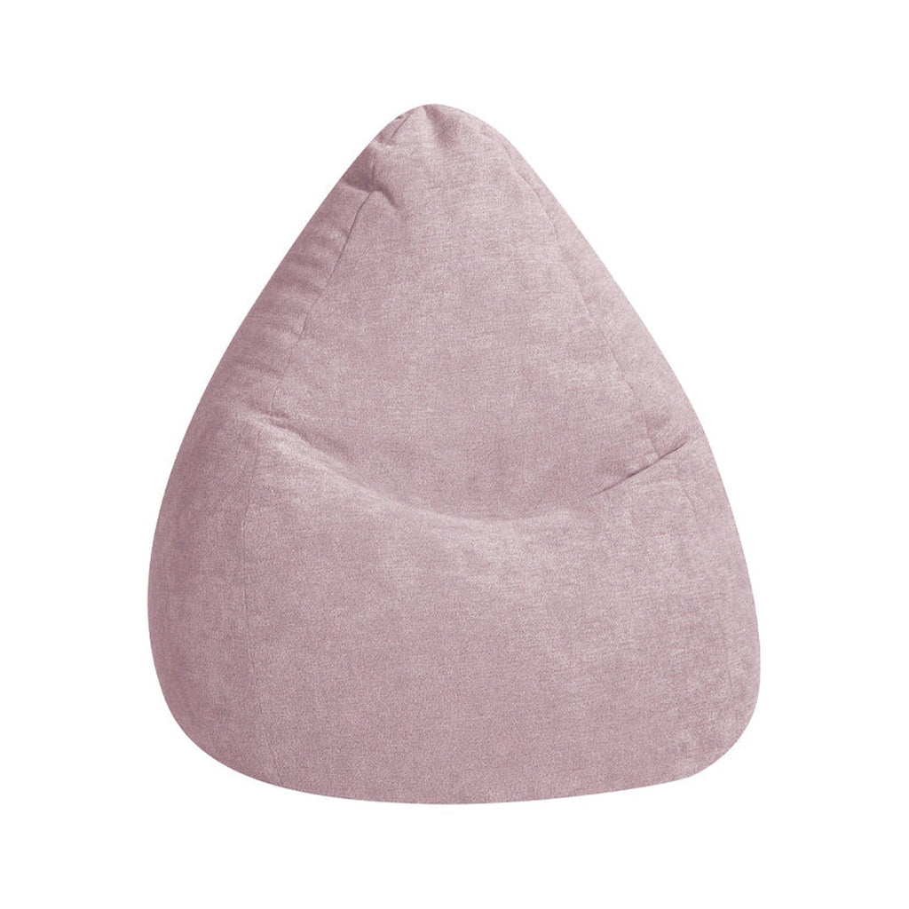 Pink bean bag chair on a white background