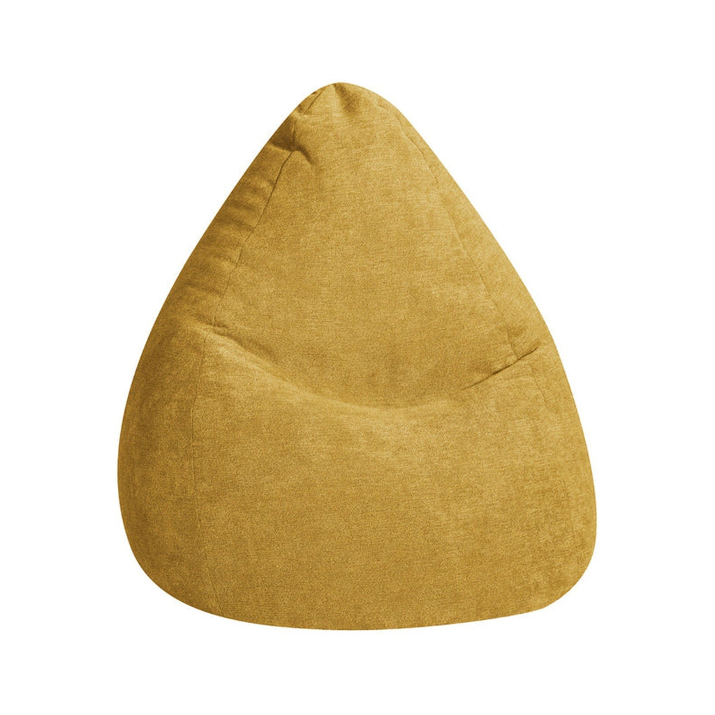 Yellow bean bag chair on a white background