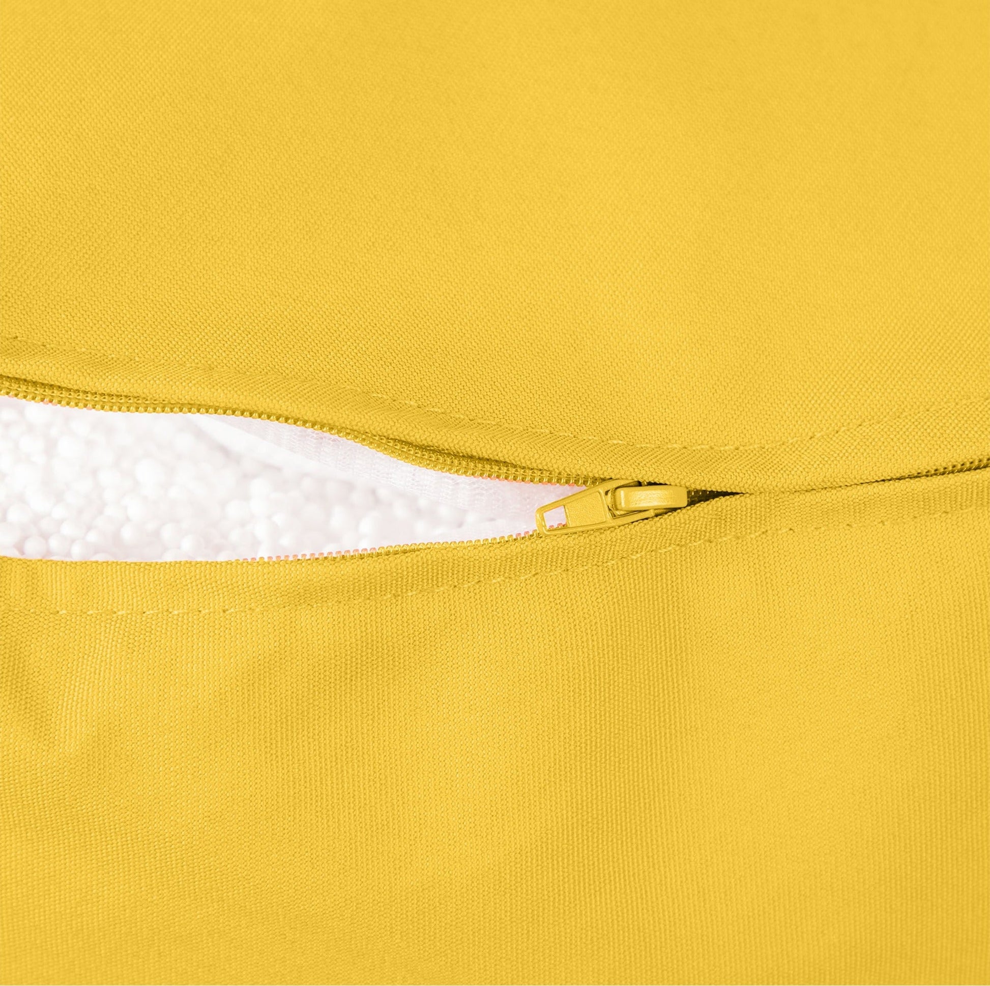 Close-up of a yellow bag with a zipper