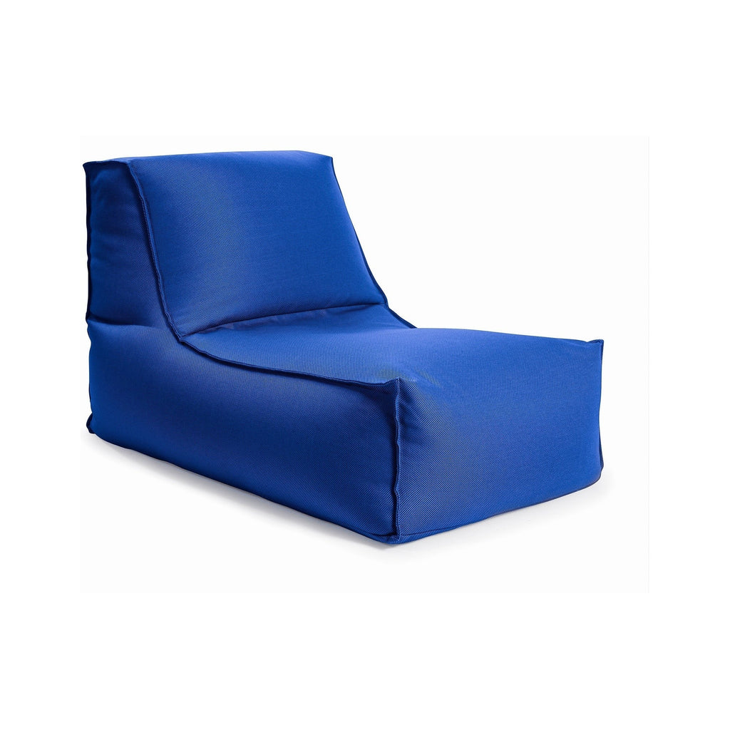 Blue bean bag chair on a white background