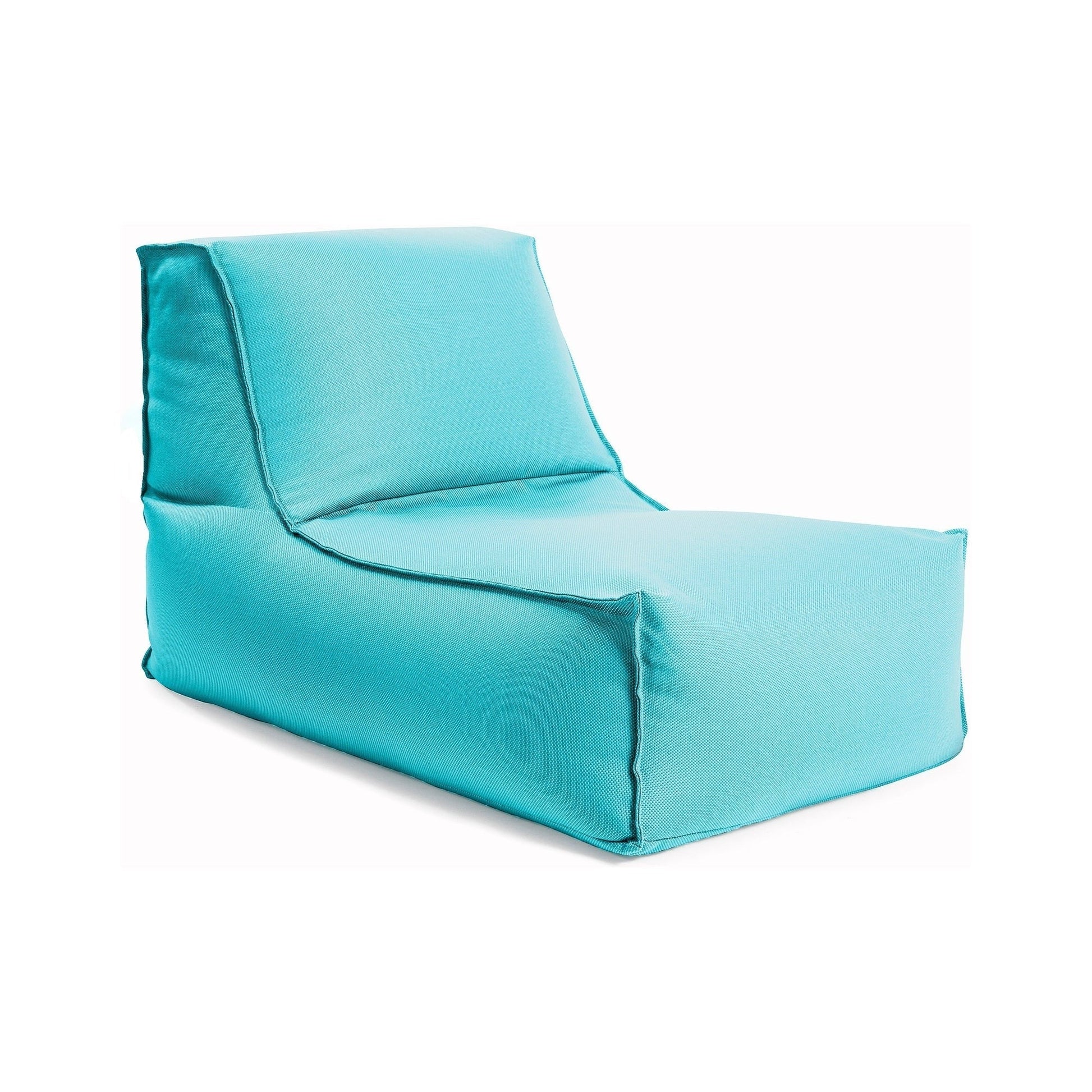 Turquoise bean bag chair on a white background
