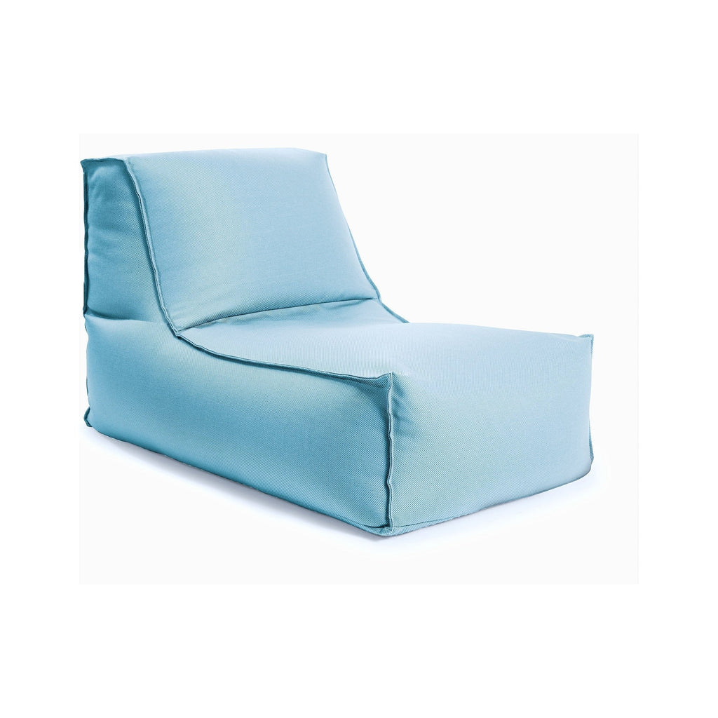 Light blue bean bag chair on a white background