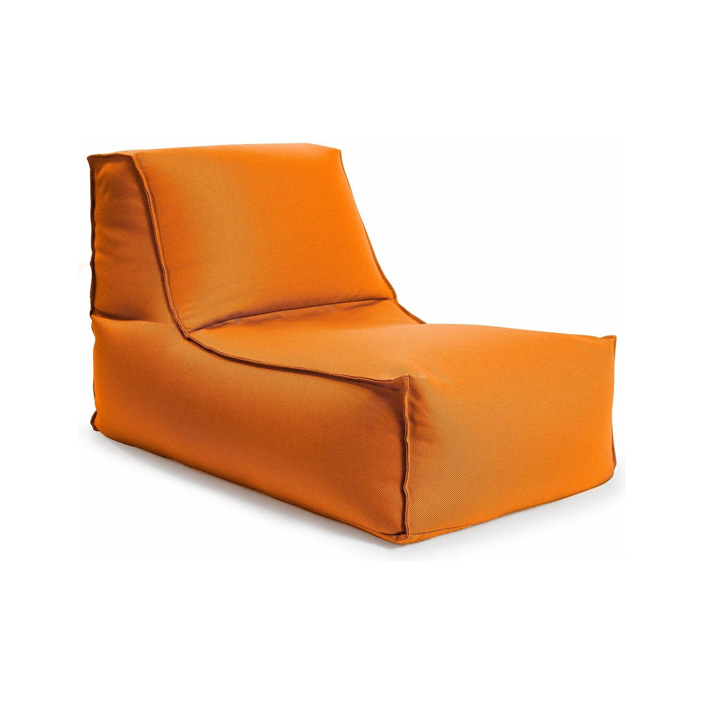 Orange bean bag chair on a white background
