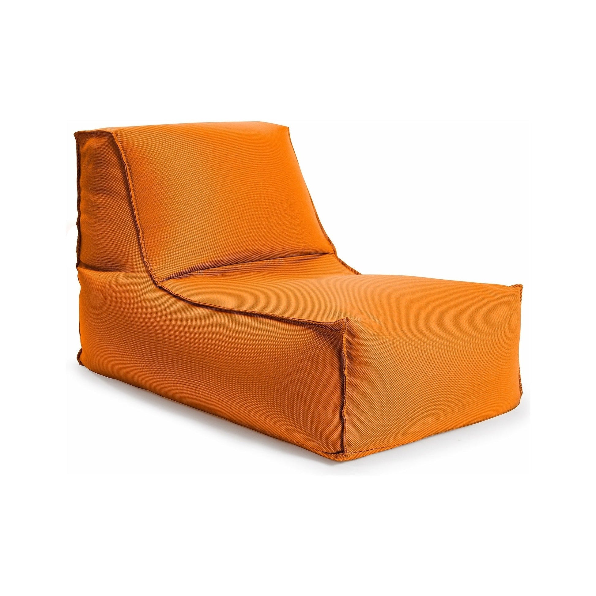 Orange bean bag chair on a white background
