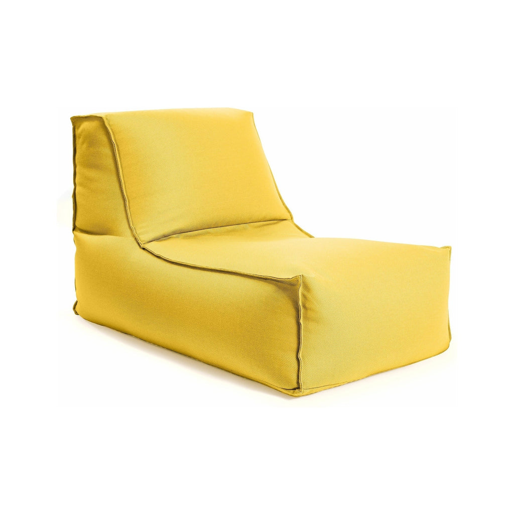 Yellow bean bag chair on a white background
