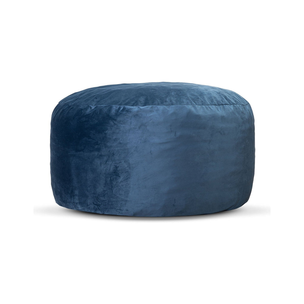 Blue bean bag chair on a white background