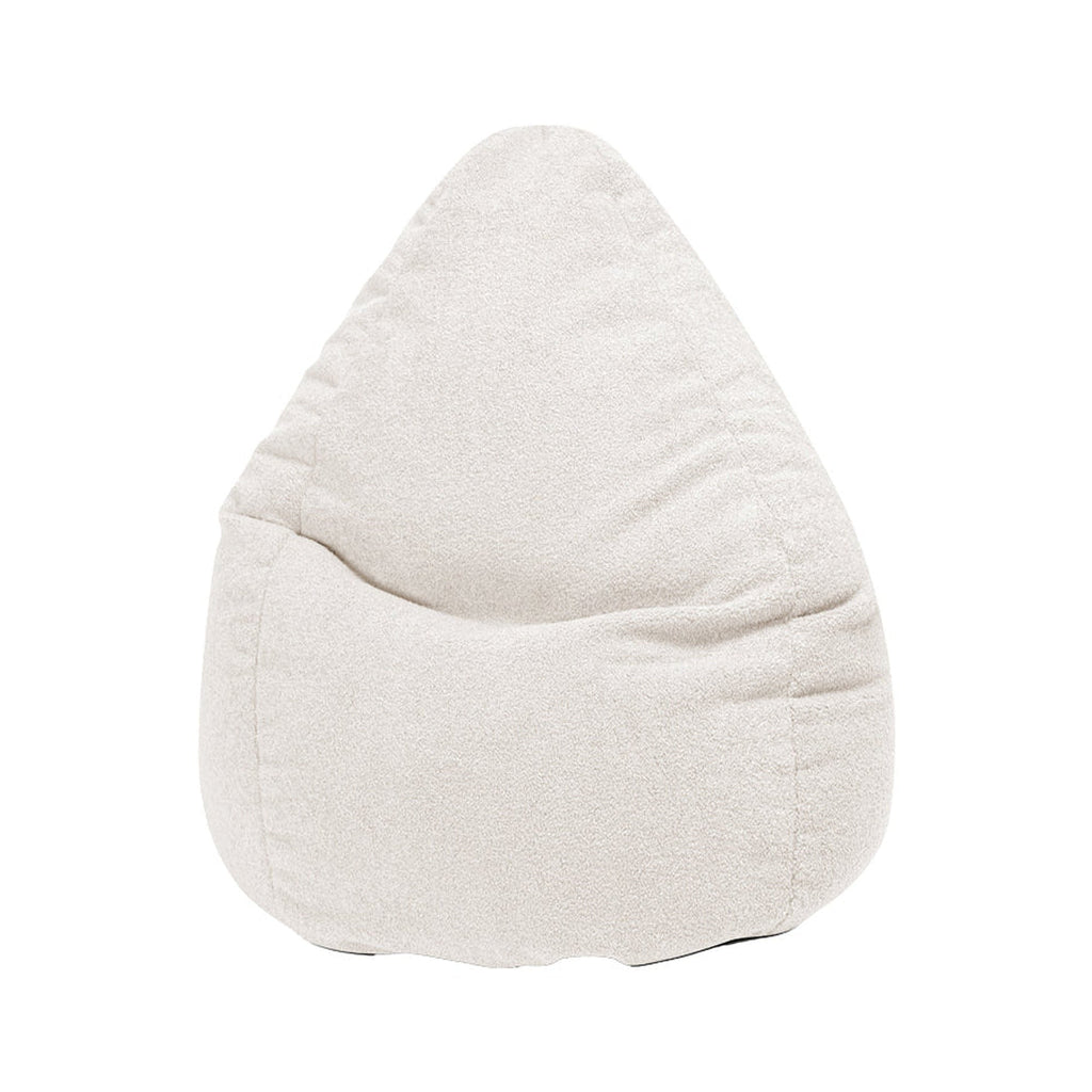 White bean bag chair on a white background