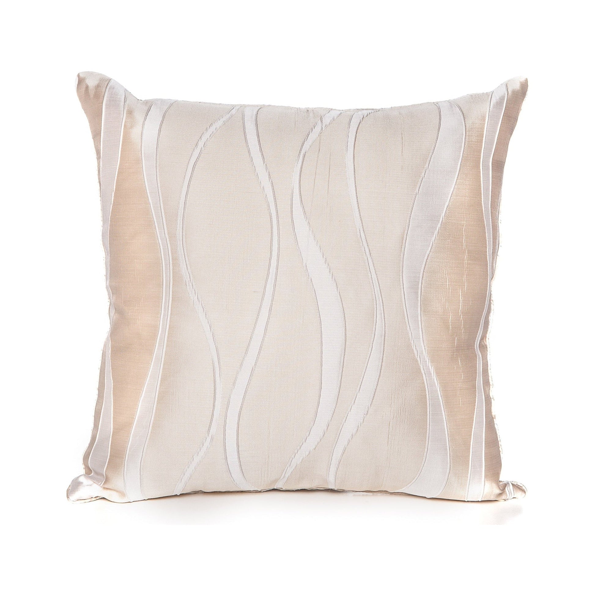 Decorative pillow with wavy pattern on a white background