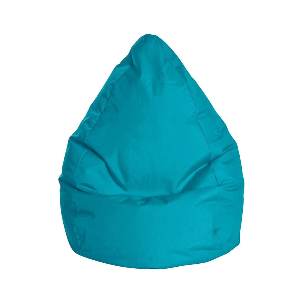Turquoise bean bag chair on a white background