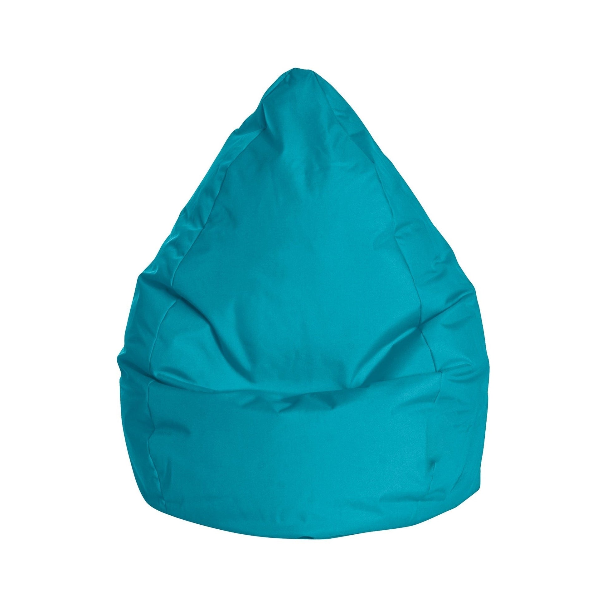 Turquoise bean bag chair on a white background