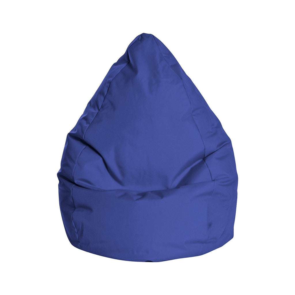 Blue bean bag chair on a white background