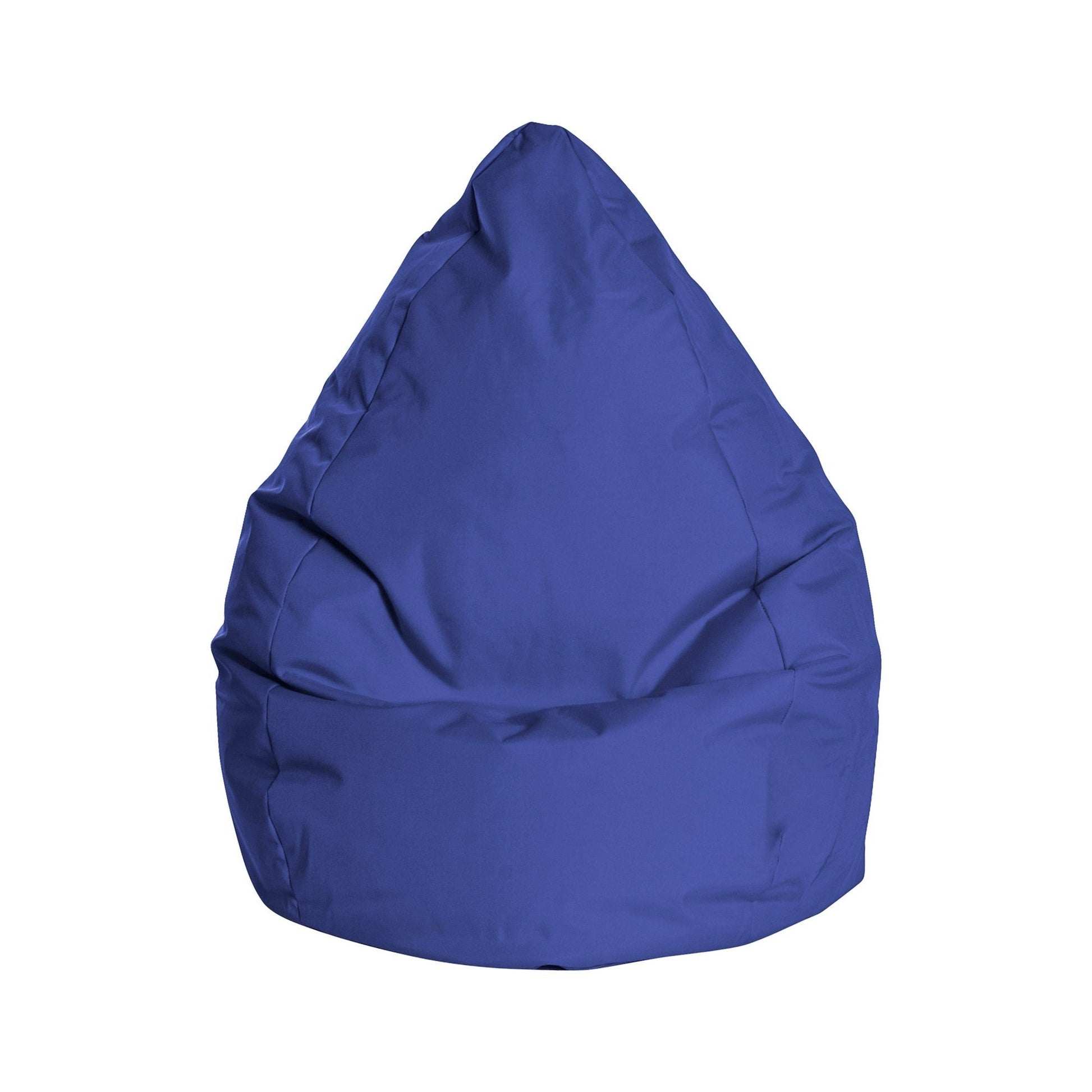 Blue bean bag chair on a white background