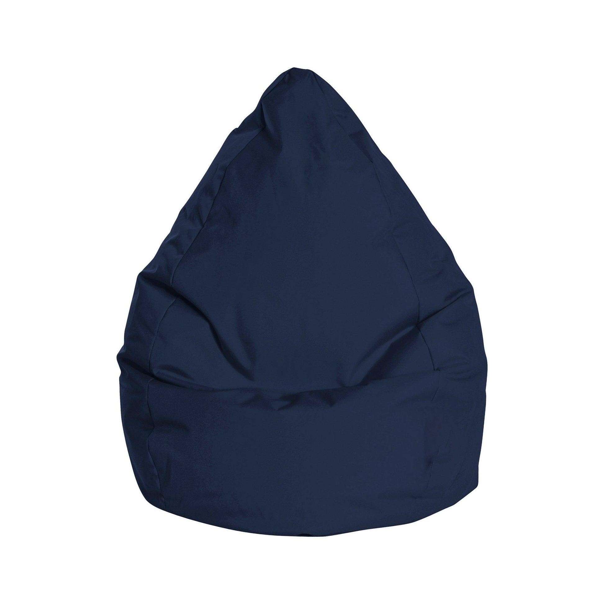 Navy blue bean bag chair on a white background