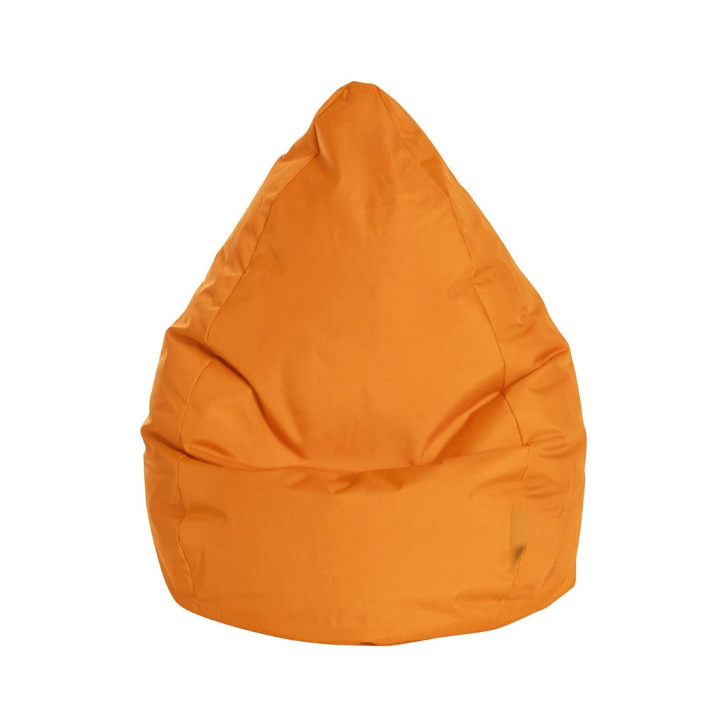 Orange bean bag chair on a white background