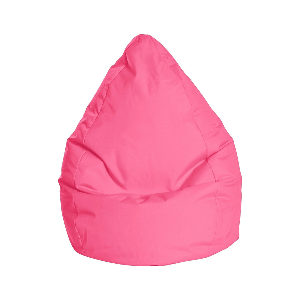 Pink bean bag chair on a white background