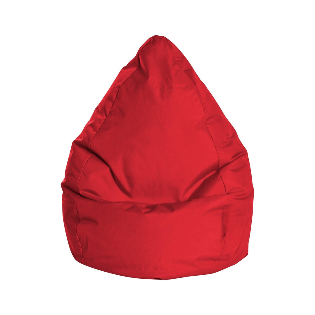 Red bean bag chair on a white background