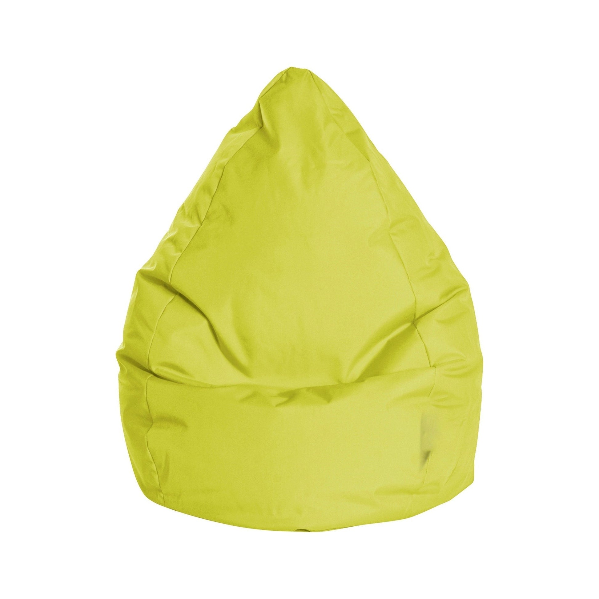Yellow bean bag chair on a white background