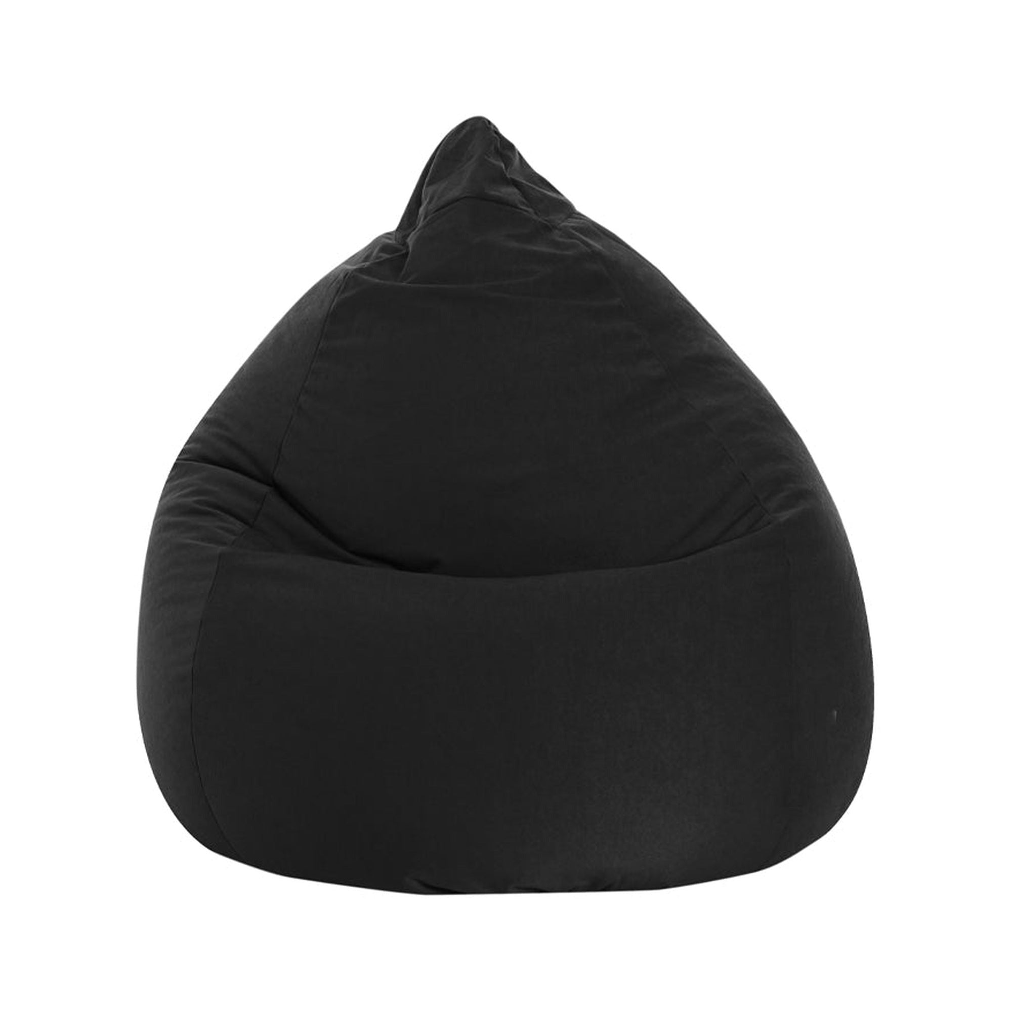 Black bean bag chair on a white background